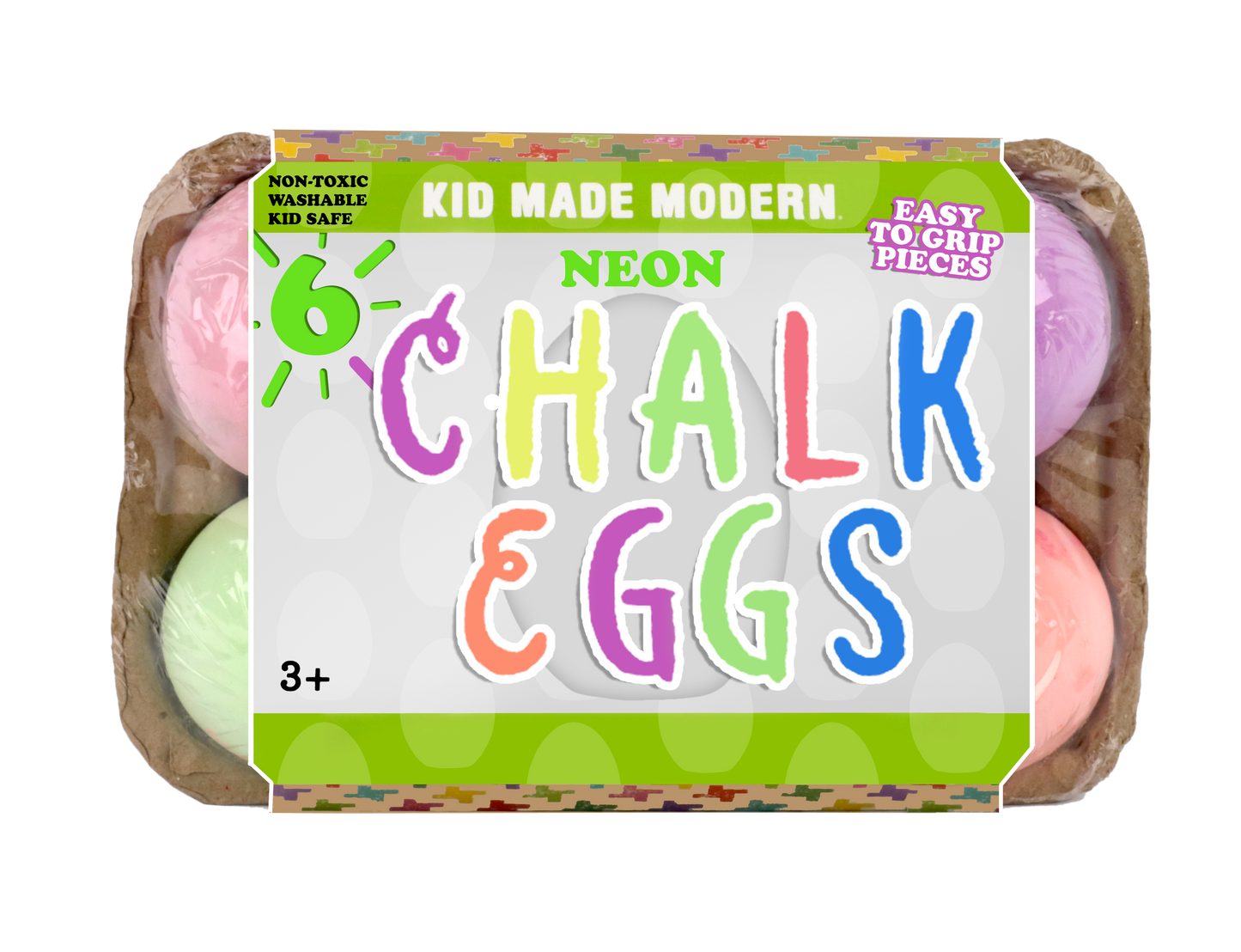 Neon Chalk Eggs - 6 pack