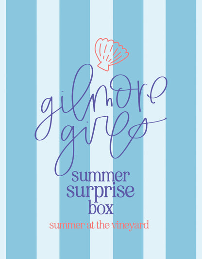 Gilmore Girls, Stars Hollow, Luke and Lorelai, Rory Gilmore, Gilmore merch, Luke's Diner, Gilmore summer, Surprise box, coastal, vineyard and coast, summer surprise 
