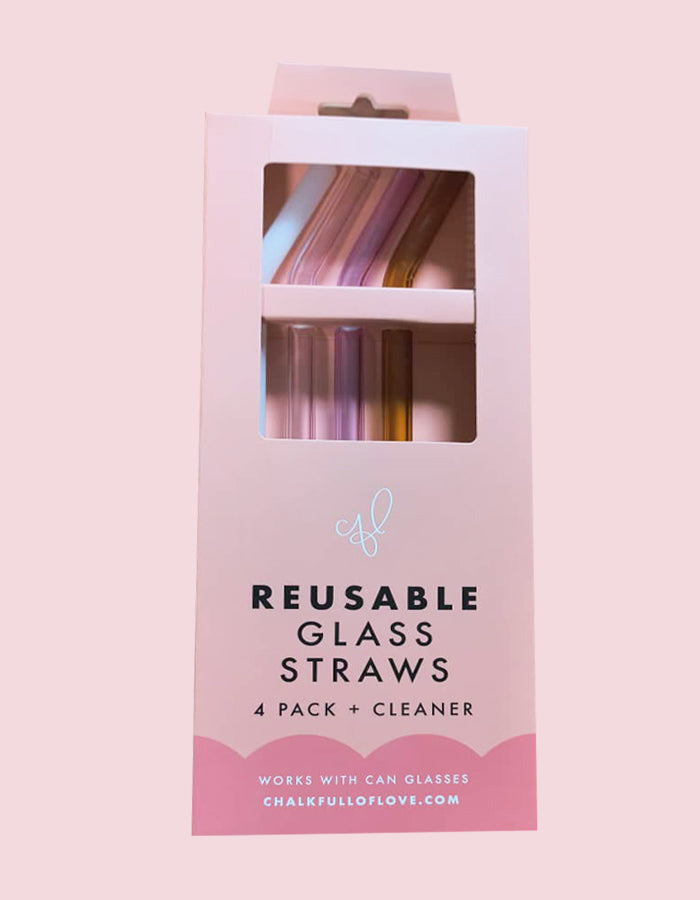 Glass Straw Pack - 4 Colors