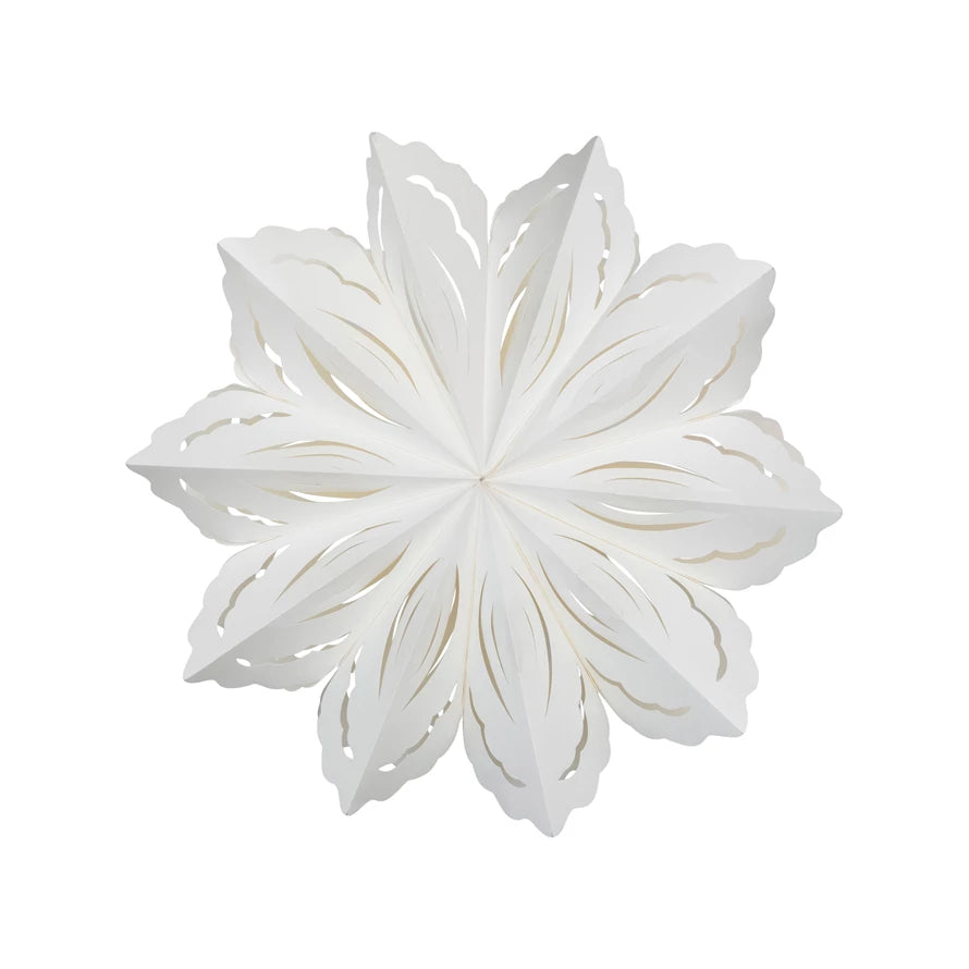 Paper Snowflake Hanging Ornament - Various Sizes