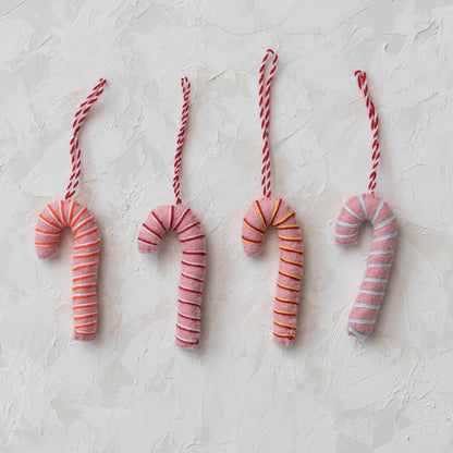 Wool Felt Candy Cane Ornament