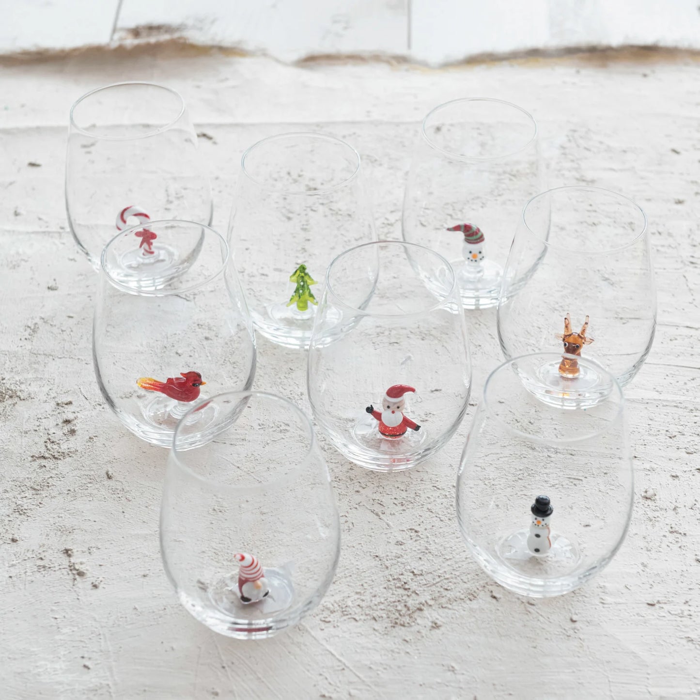 Holiday Figure Wine Glass, 8 Styles