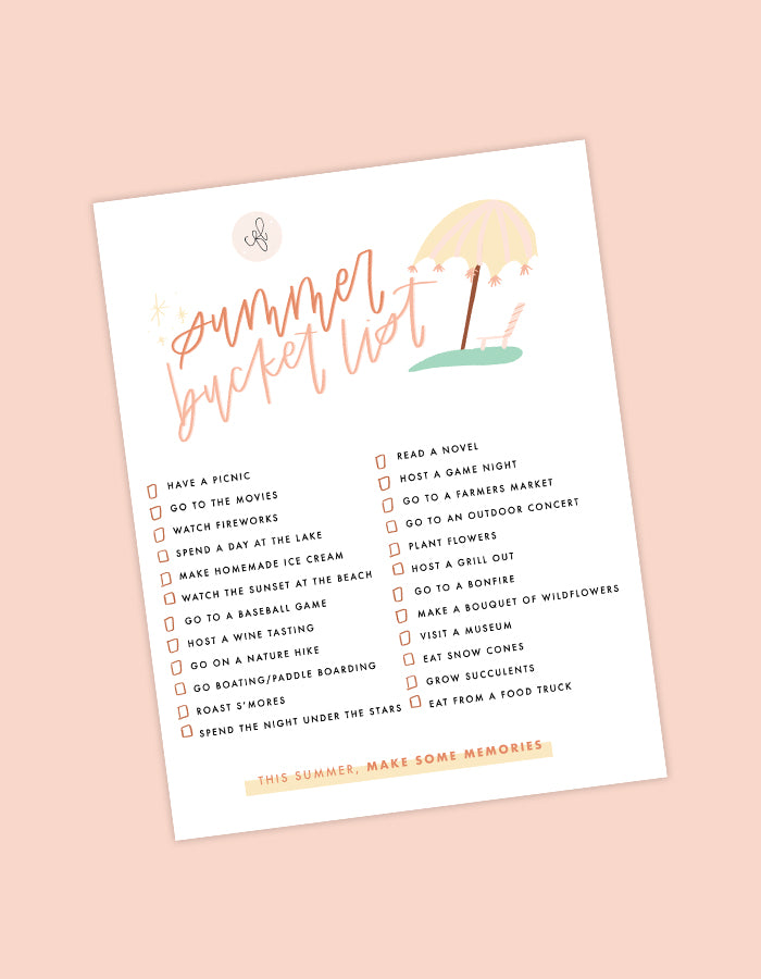 Summer Bucket List - Free Download! - Chalkfulloflove