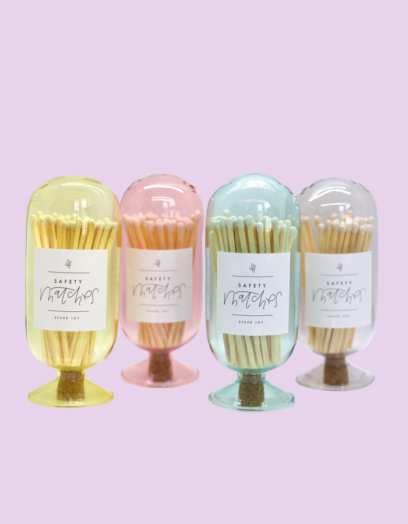 Matches in Glass Container, 4 colors