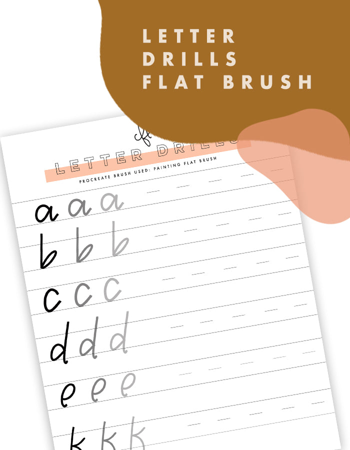 Letter Drills - Slant Flat Brush Style