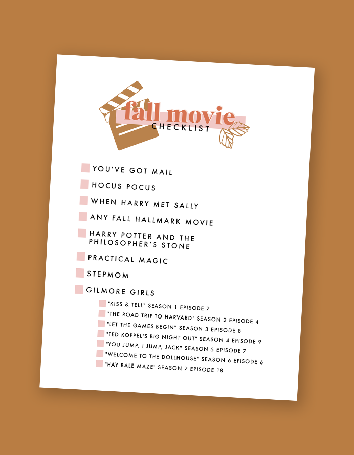 Fall Movie Checklist