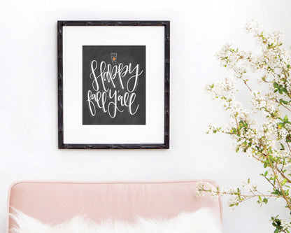 Happy Fall Y'all Chalkboard Print - INSTANT DOWNLOAD - Chalkfulloflove