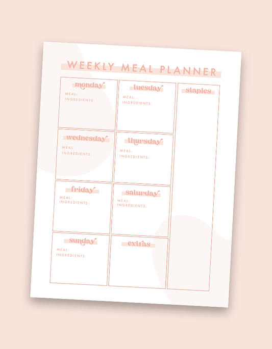 Weekly Meal Planning Worksheet - Free Download!
