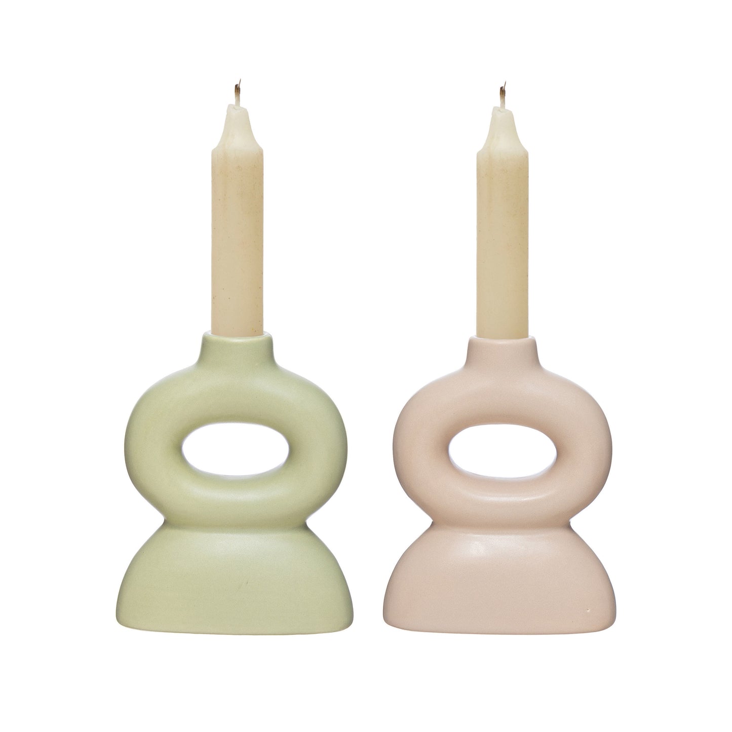 Stoneware Taper Holder, 2 Colors