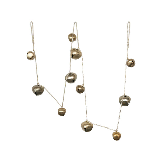 Metal Bell Garland, Gold Finish - 61"