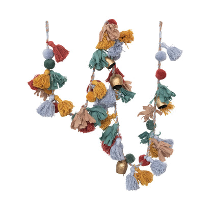 Handmade Tassel, Pom and Bell Garland