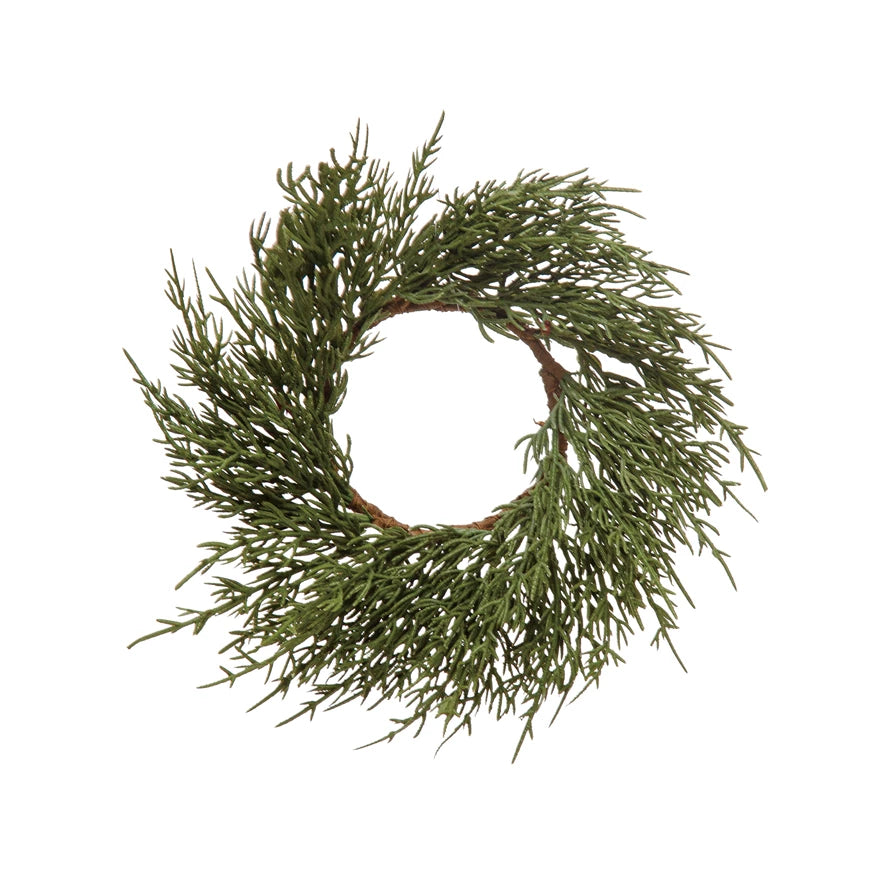 Round Faux Cypress Wreath - 10"